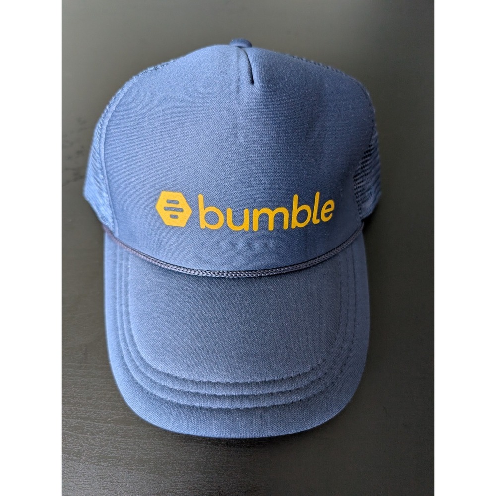Bumble Dating App Adult Adjustable‎ Snapback Blue Mesh Baseball Trucker Hat